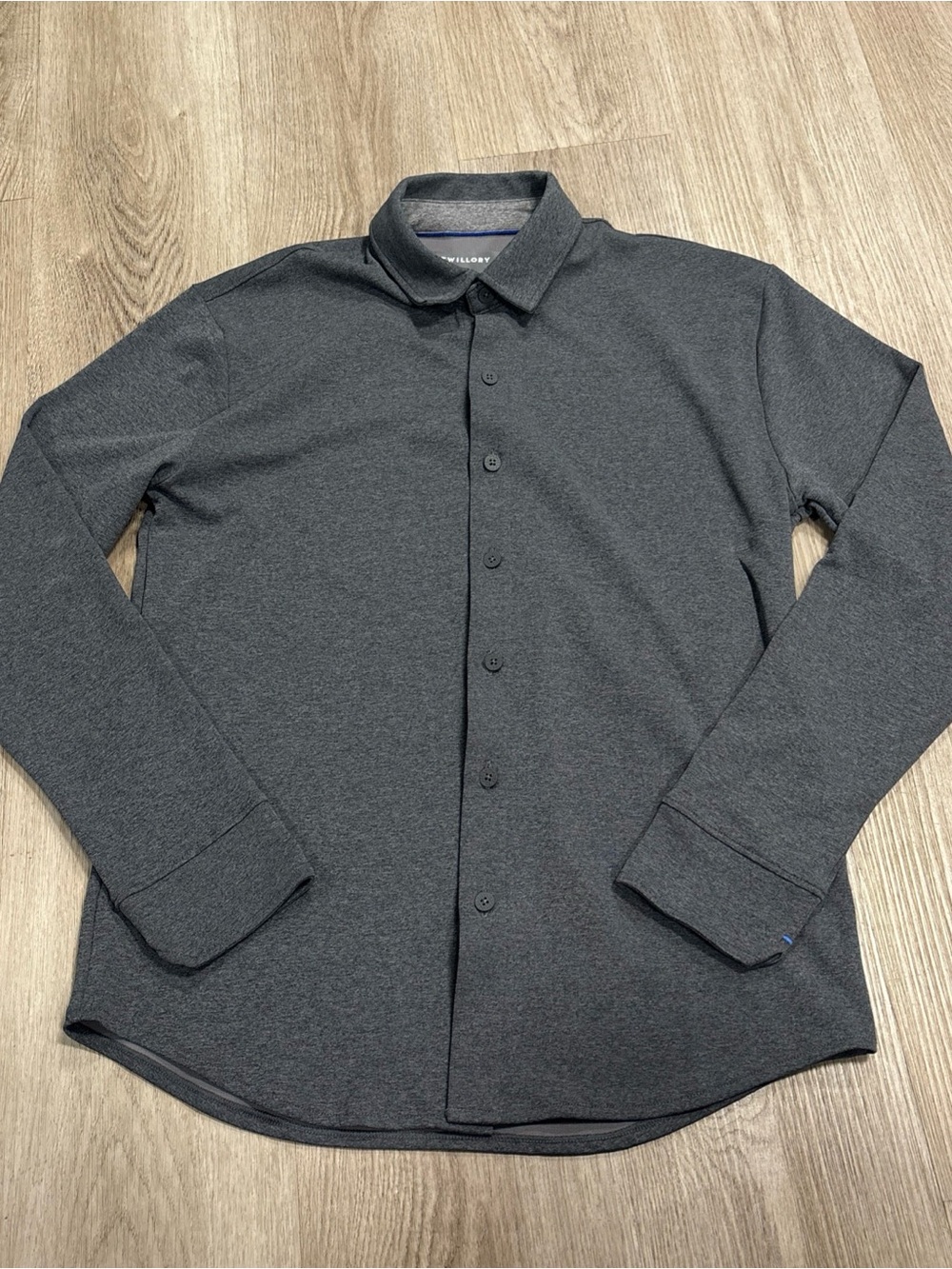Twillory Shirt Mens M gray Long Sleeve Button Front Athleisure Stretch Casual
